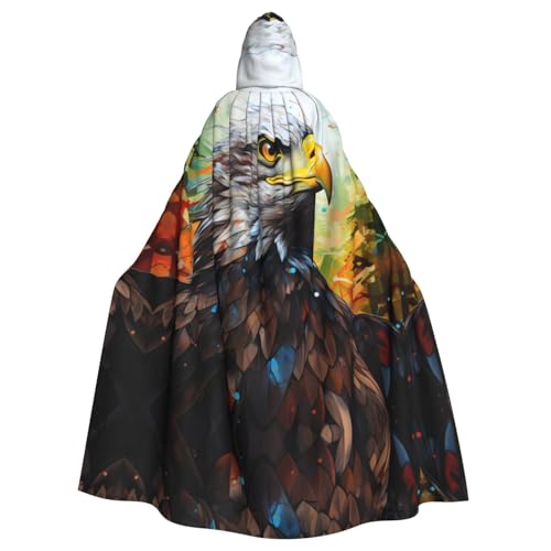 VPPUR Unisex-Umhang mit Adler-Druck, mit Kapuze, für Halloween, Cosplay und Mittelalter-Festivals von VPPUR