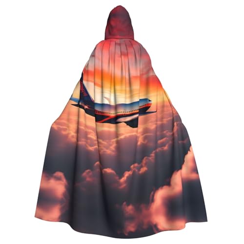 VPPUR Unisex-Umhang mit Kapuze, Motiv: Flugzeug, Sonnenuntergänge, Himmelsdruck, für Halloween, Cosplay und Mittelalter-Festivals VPPUR Unisex-Umhang mit Kapuze, Motiv: Flugzeug, Sonnenuntergänge, Himmelsdruck, für Halloween, Cosplay und Mittelalter-Festivals von VPPUR