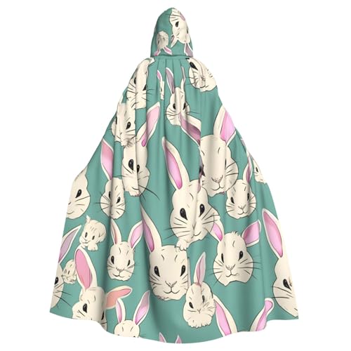 VPPUR Unisex Umhang mit Kapuze und niedlichem Hasen-Aufdruck, für Halloween, Cosplay und Mittelalter-Festivals VPPUR Unisex Umhang mit Kapuze und niedlichem Hasen-Aufdruck, für Halloween, Cosplay und Mittelalter-Festivals von VPPUR