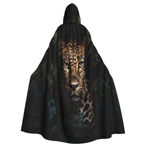 VPPUR Unisex-Umhang mit Leopardenmuster, mit Kapuze, für Halloween, Cosplay und Mittelalter-Festivals von VPPUR
