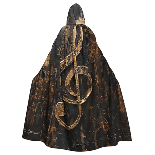 VPPUR Unisex Umhang mit Musik-Symbol-Druck, mit Kapuze, für Halloween, Cosplay und Mittelalter-Festivals von VPPUR