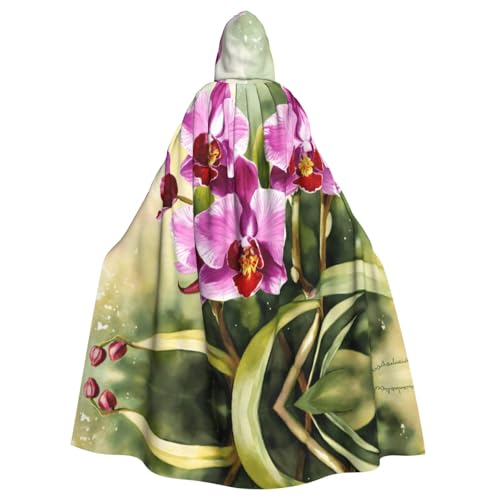 VPPUR Unisex-Umhang mit Orchideen-Druck, volle Länge, mit Kapuze, für Halloween, Cosplay und Mittelalter-Festivals VPPUR Unisex-Umhang mit Orchideen-Druck, volle Länge, mit Kapuze, für Halloween, Cosplay und Mittelalter-Festivals von VPPUR