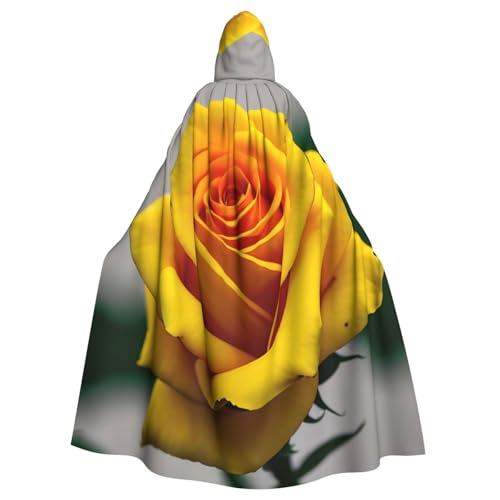 VPPUR Unisex-Umhang mit gelber Rose und Kapuze, für Halloween, Cosplay und Mittelalter-Festivals von VPPUR