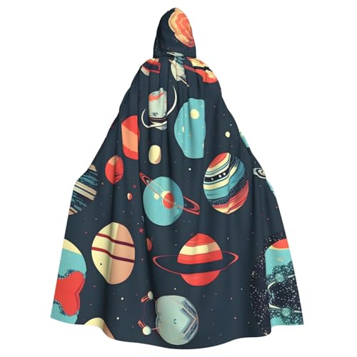 VPPUR Weltraumplaneten-Druck, volle Länge, mit Kapuze, Unisex, Umhang für Halloween, Cosplay und Mittelalter-Festivals VPPUR Weltraumplaneten-Druck, volle Länge, mit Kapuze, Unisex, Umhang für Halloween, Cosplay und Mittelalter-Festivals von VPPUR