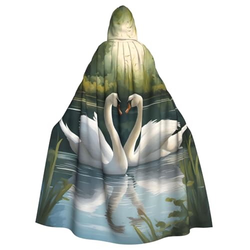 VPPUR Wunderschöner weißer Schwäne auf dem See, mit Kapuze, Unisex, Umhang für Halloween, Cosplay und Mittelalter-Festivals VPPUR Wunderschöner weißer Schwäne auf dem See, mit Kapuze, Unisex, Umhang für Halloween, Cosplay und Mittelalter-Festivals von VPPUR