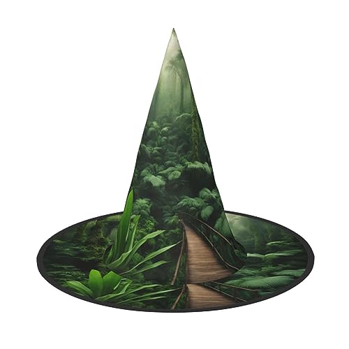 VPPUR Zaubererhut mit tropischem Regenwald-Druck, für Erwachsene, Karneval, Halloween, Partyzubehör, Mottopartys, Cosplay VPPUR Zaubererhut mit tropischem Regenwald-Druck, für Erwachsene, Karneval, Halloween, Partyzubehör, Mottopartys, Cosplay von VPPUR