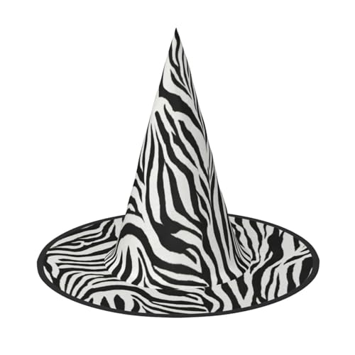 VPPUR Zebradruck Druck Zauberer Hut Erwachsene Karneval Halloween Hut Party Zubehör Mottopartys Cosplay von VPPUR