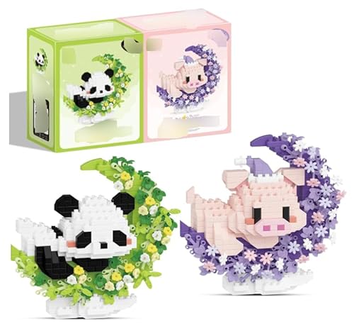2 Stücke Panda Bausteine Set und Piggy Block Set,Panda Bauspielzeug,Mini Klemmbausteine TiereSet Panda,Tier Building Block Set,building blocks,Niedlich Panda Bricks Geschenke für Erwachsene Kinder 2 Stücke Panda Bausteine Set und Piggy Block Set,Panda Bauspielzeug,Mini Klemmbausteine TiereSet Panda,Tier Building Block Set,building blocks,Niedlich Panda Bricks Geschenke für Erwachsene Kinder von VQBKHO