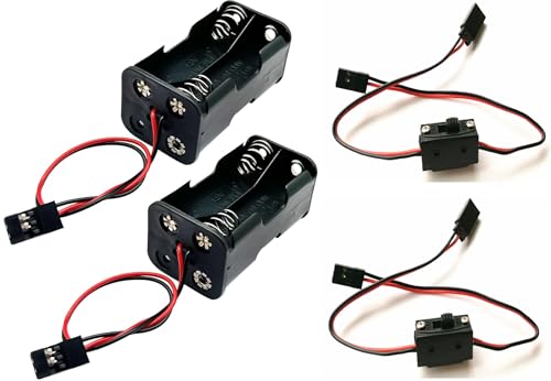 2 Set EIN-/Ausschalter Batterieempfänger,4 Zellen AA-Batterie-Behälter Pack Box mit JST-Stecker kompatibel HSP Redcat Axial Traxxas 1/8 1/10 1/16 RC Power Car Crawler Truck 2 Set EIN-/Ausschalter Batterieempfänger,4 Zellen AA-Batterie-Behälter Pack Box mit JST-Stecker kompatibel HSP Redcat Axial Traxxas 1/8 1/10 1/16 RC Power Car Crawler Truck von VRLEKAM
