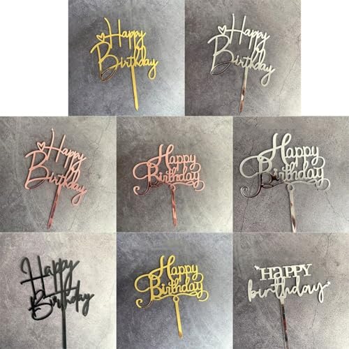 Einzigartige Geburtstagstorte, personalisierbar, Acryl-Dekor für unvergessliche Ereignisse (silvery4) von VRTYVEYBB