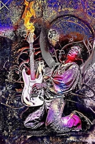 1000 Teile Puzzle Sänger Gitarrist J.Hendrix Kunstposter Puzzle Lustiges Spiel Spielzeug für Erwachsene 52x38CM von VRYOP