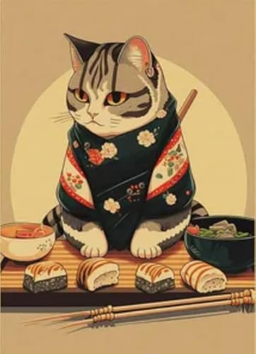 Das Puzzle Japanische Katzenfutter-Kunstbilder Puzzle für das Lernspielzeug der Erwachsenen Familie Xy434Qw 70x50CM von VRYOP