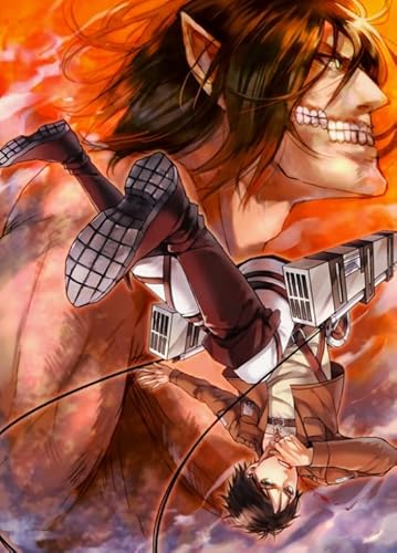 Puzzle 1000 Teile, Japanisches Anime-Poster „Eren.Jaeger“, lustiges Puzzlespielzeug für Erwachsene, Xy170Qw, 70 x 50 cm von VRYOP