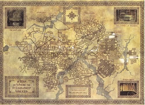 Puzzle 1000 Teile, Minen von Moria, Kartenposter, lustiges Puzzlespielzeug für Erwachsene, Kq311Tz, 70 x 50 cm von VRYOP