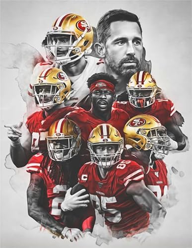 Puzzle 1000 Teile 49Ers Rugby-Team-Poster Puzzles Lernspielzeug für Erwachsene Xy302Qw 52x38CM von VRYOP