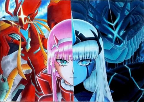 Puzzle 2000 Teile Franxx Japanische Anime-Bilder für lustiges Puzzlespielzeug für Erwachsene Xy583Qw 100x70CM von VRYOP