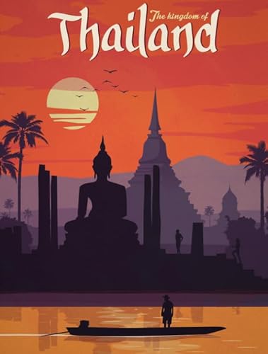 Thailand Stadt Vintage Reise Wandkunst Poster 1000 Teile Puzzle Erwachsenenspielzeug Dekompressionsspiel Qp78Ws 38x26CM von VRYOP