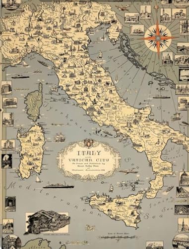Vintage Italien Karte Poster Puzzle 1000 Teile Puzzle für Erwachsene Kinder Dekompressionsspiele Jc64Ms 50x70CM von VRYOP