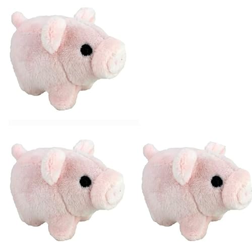 VRasehorn 3 Stück Plüsch Mini Schwein ca 7cm Glücksschweinchen, als Basteln Deko und Mitgebsel von VRasehorn