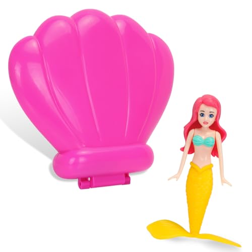 VReder Meerjungfrauen Pool Tauchen Spielzeug, Tauchen Meerjungfrauen Schwimmbad Zubehör Kinderspielzeug, Unterwasser-Pool Training kleine Meerjungfrau Sommer Party (Rosa Schachtel Gelb) von VReder