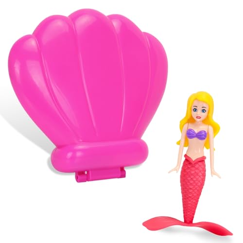 VReder Meerjungfrauen Pool Tauchen Spielzeug, Tauchen Meerjungfrauen Schwimmbad Zubehör Kinderspielzeug, Unterwasser-Pool Training kleine Meerjungfrau Sommer Party (Rosa Schachtel Rot) von VReder