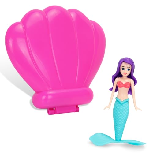 VReder Meerjungfrauen Pool Tauchen Spielzeug, Tauchen Meerjungfrauen Schwimmbad Zubehör Kinderspielzeug, Unterwasser-Pool Training kleine Meerjungfrau Sommer Party (Rosa Schachtel See blau) von VReder