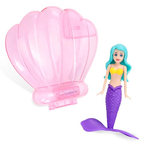 VReder Meerjungfrauen Pool Tauchen Spielzeug, Tauchen Meerjungfrauen Schwimmbad Zubehör Kinderspielzeug, Unterwasser-Pool Training kleine Meerjungfrau Sommer Party (Rosa transparente Schachtel Lila) von VReder