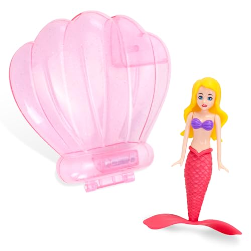 VReder Meerjungfrauen Pool Tauchen Spielzeug, Tauchen Meerjungfrauen Schwimmbad Zubehör Kinderspielzeug, Unterwasser-Pool Training kleine Meerjungfrau Sommer Party (Rosa transparente Schachtel Rot) von VReder