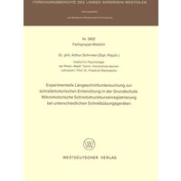 Schirmer, A: Experimentelle Längsschnittuntersuchung zur sch von VS Verlag für Sozialwissenschaften