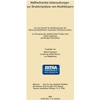 Meßtechnische Untersuchungen zur Strukturanalyse von Mischkörpern von VS Verlag für Sozialwissenschaften