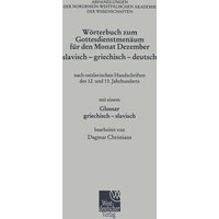 Wörterbuch zum Gottesdienstmenäum für den Monat Dezember slavisch - griechisch - deutsch von VS Verlag für Sozialwissenschaften
