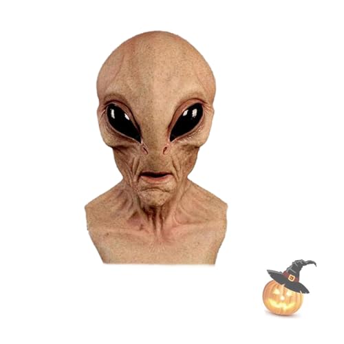 VSFJZJKJ Alien Maske Erwachsene, Halloween-Realistische Alien-Maske, Flexibles Party-Rollenspiel, Lustige Geschenke, Latexmaterial, Das Lange Getragen Werden Kann von VSFJZJKJ