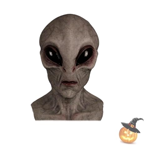 VSFJZJKJ Alien Maske Erwachsene, Halloween-Realistische Alien-Maske, Flexibles Party-Rollenspiel, Lustige Geschenke, Latexmaterial, Das Lange Getragen Werden Kann von VSFJZJKJ
