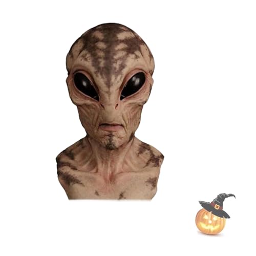 VSFJZJKJ Alien Maske Erwachsene, Halloween-Realistische Alien-Maske, Flexibles Party-Rollenspiel, Lustige Geschenke, Latexmaterial, Das Lange Getragen Werden Kann von VSFJZJKJ