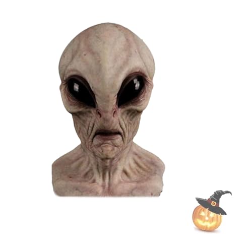 VSFJZJKJ Alien Maske Erwachsene, Halloween-Realistische Alien-Maske, Flexibles Party-Rollenspiel, Lustige Geschenke, Latexmaterial, Das Lange Getragen Werden Kann von VSFJZJKJ
