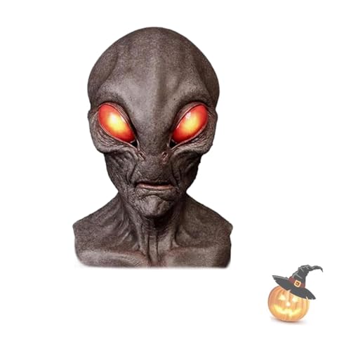 VSFJZJKJ Alien Maske Erwachsene, Halloween-Realistische Alien-Maske, Flexibles Party-Rollenspiel, Lustige Geschenke, Latexmaterial, Das Lange Getragen Werden Kann von VSFJZJKJ
