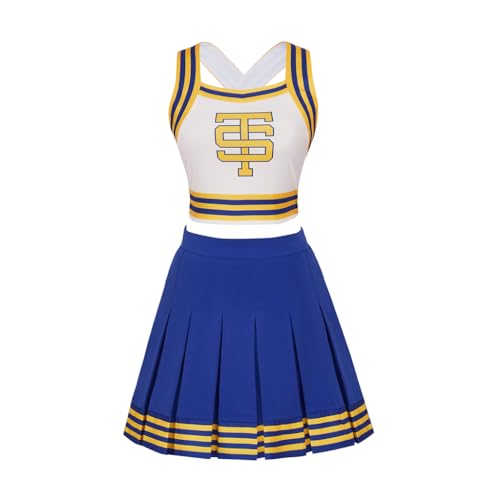 VSSZICP Damen Tay Tay Cheerleader Kostüm Anzug Swift Uniform Crop Top mit Faltenrock Halloween Outfit (XL) von VSSZICP