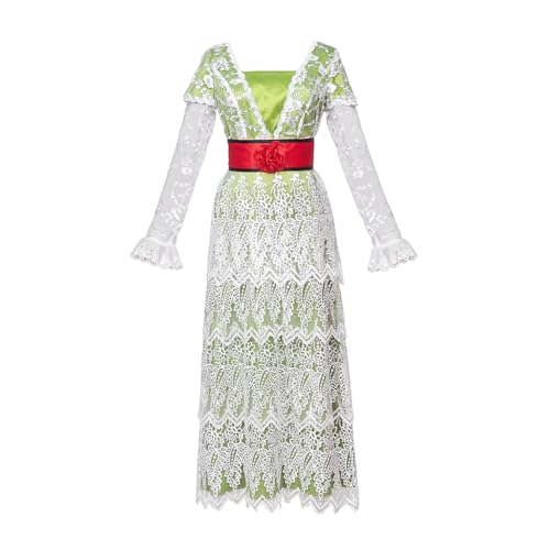VSSZICP Titanic Rose DeWitt Bukater Cosplay Kostüm Rose Green Lace Dress Regency Tea Gown Dress, Grün , X-Small von VSSZICP
