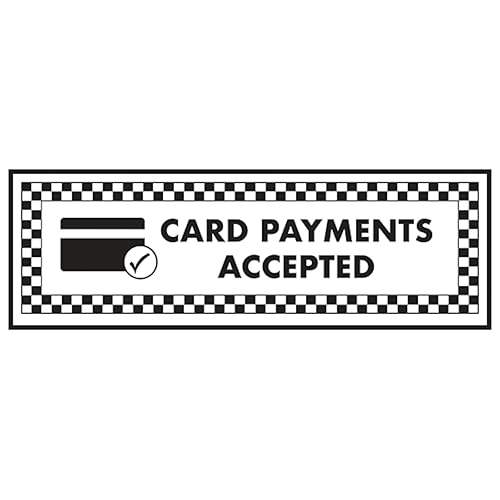 V Safety Card Payments Accepted/Card Symbol – Querformat 300 x 100 mm – selbstklebendes Vinyl – Aluminiumeffekt Sicherheitsschild V Safety Card Payments Accepted/Card Symbol – Querformat 300 x 100 mm – selbstklebendes Vinyl – Aluminiumeffekt Sicherheitsschild von VSafety