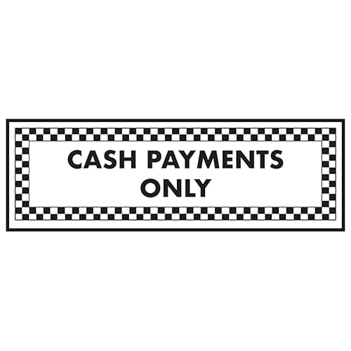 V Safety Cash Payments Only – Querformat 300 x 100 mm – selbstklebendes Vinyl – Sicherheitsschild mit Aluminiumeffekt V Safety Cash Payments Only – Querformat 300 x 100 mm – selbstklebendes Vinyl – Sicherheitsschild mit Aluminiumeffekt von VSafety