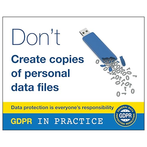 V Safety DSGVO-Aufkleber, englische Aufschrift "Don't Create Copies Of Personal Data Files", 100 x 80 mm, selbstklebendes Vinyl-Sicherheitsschild V Safety DSGVO-Aufkleber, englische Aufschrift "Don't Create Copies Of Personal Data Files", 100 x 80 mm, selbstklebendes Vinyl-Sicherheitsschild von VSafety