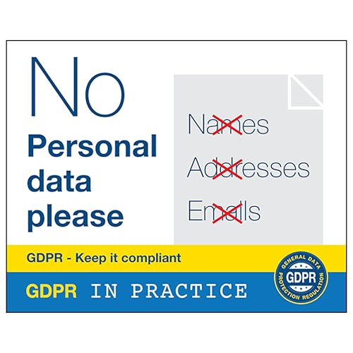 V Safety DSGVO Aufkleber, englische Aufschrift: "No Personal Data Please", 100 x 80 mm, selbstklebendes Vinyl-Sicherheitsschild V Safety DSGVO Aufkleber, englische Aufschrift: "No Personal Data Please", 100 x 80 mm, selbstklebendes Vinyl-Sicherheitsschild von VSafety