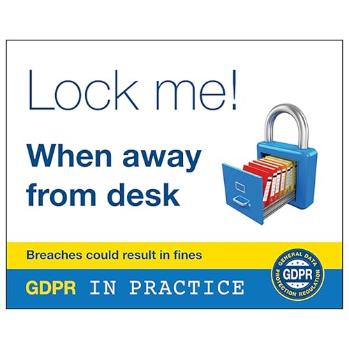 V Safety DSGVO Aufkleber – Lock Me! When Away From Desk 100 x 80 mm – Selbstklebendes Vinyl-Sicherheitsschild V Safety DSGVO Aufkleber – Lock Me! When Away From Desk 100 x 80 mm – Selbstklebendes Vinyl-Sicherheitsschild von VSafety
