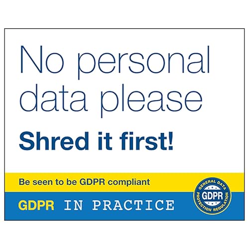 V Safety DSGVO Aufkleber "No Personal Data Please Shred It First!", 100 x 80 mm, selbstklebendes Vinyl-Sicherheitsschild V Safety DSGVO Aufkleber "No Personal Data Please Shred It First!", 100 x 80 mm, selbstklebendes Vinyl-Sicherheitsschild von VSafety