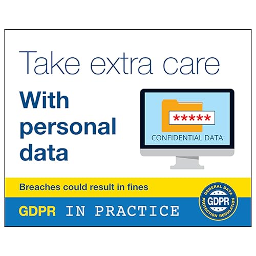 V Safety GDPR-Aufkleber, "Take Extra Care With Personal Data", 100 x 80 mm, selbstklebendes Vinyl-Sicherheitsschild V Safety GDPR-Aufkleber, "Take Extra Care With Personal Data", 100 x 80 mm, selbstklebendes Vinyl-Sicherheitsschild von VSafety