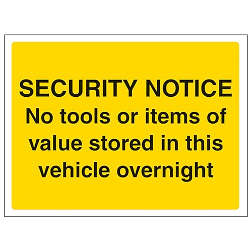 V Safety Hinweisschild "No Tools Or Items Stored In Van, Querformat, 200 x 150 mm, leuchtet im Dunkeln, selbstklebendes Vinyl-Sicherheitsschild V Safety Hinweisschild "No Tools Or Items Stored In Van, Querformat, 200 x 150 mm, leuchtet im Dunkeln, selbstklebendes Vinyl-Sicherheitsschild von VSafety