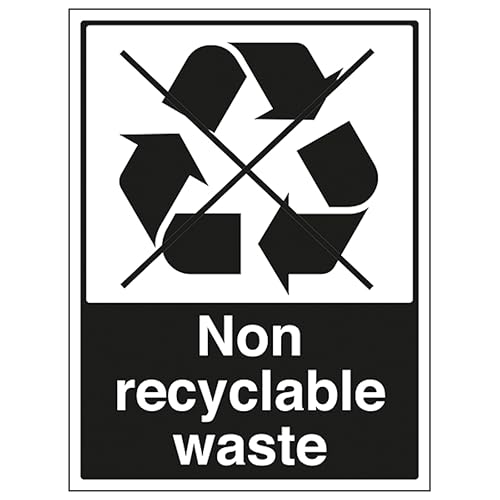 V Safety Hinweisschild "Non Recyclable Waste 300 x 400 mm, selbstklebendes Vinyl, Aluminiumeffekt" V Safety Hinweisschild "Non Recyclable Waste 300 x 400 mm, selbstklebendes Vinyl, Aluminiumeffekt" von VSafety