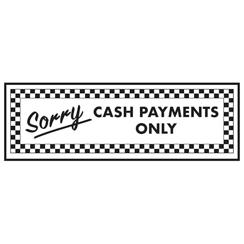 V Safety Hinweisschild mit Aufschrift "Sorry Cash Payments Only", Querformat, 300 x 100 mm, selbstklebendes Vinyl, Aluminium-Effekt V Safety Hinweisschild mit Aufschrift "Sorry Cash Payments Only", Querformat, 300 x 100 mm, selbstklebendes Vinyl, Aluminium-Effekt von VSafety