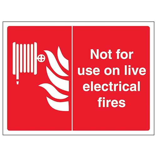 V Safety Not For Use On Live Electrical Fires – Querformat, 200 x 150 mm, selbstklebendes Vinyl-Sicherheitsschild V Safety Not For Use On Live Electrical Fires – Querformat, 200 x 150 mm, selbstklebendes Vinyl-Sicherheitsschild von VSafety