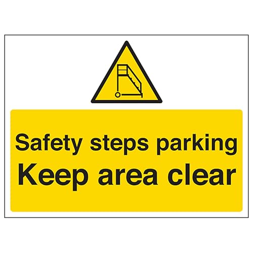 V Safety Safety Steps Parking, Keep Area Clear 400 x 300 mm, selbstklebendes Vinyl-Sicherheitsschild, leuchtet im Dunkeln, 400 x 300 mm von VSafety